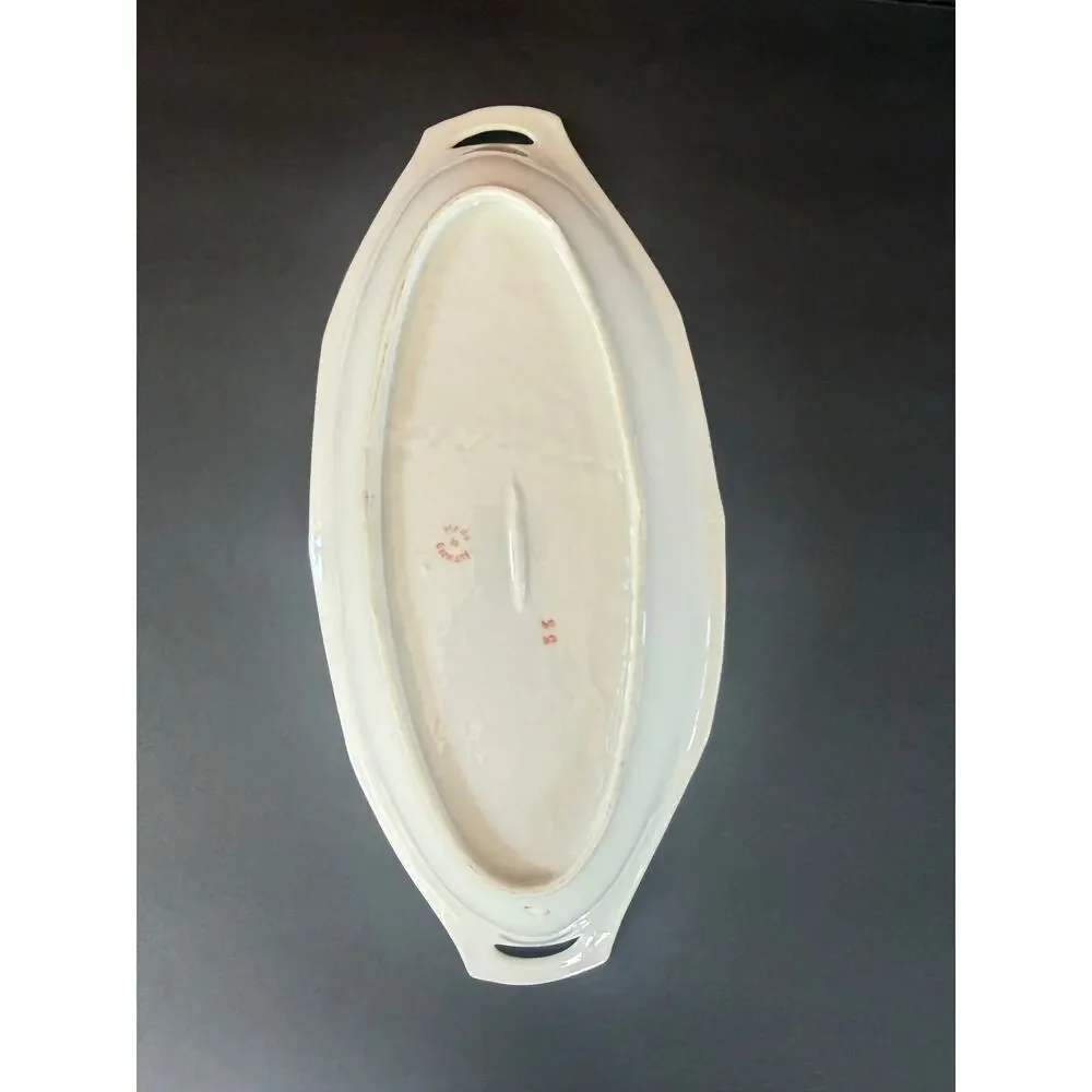 Antique E.S. Germany Prov Saxe Rose Porcelain Celery Relish Dish